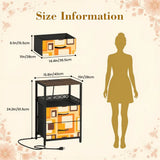 Size information of the Orange squares retro bedside table: 15.8" x 11.0" x 24.2" (40 x 28 x 61.5 cm)