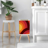 Vibrant 70s Retro Trash Can with Lid: Nordic Midcentury Modern Wastebasket