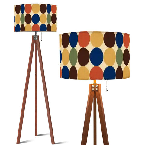 Scandi Retro Tripod Floor Lamp, 1970s Dots