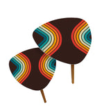 Triangle 60s Retro Tripod Nesting Table Set, Rainbow Black