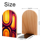 Size diagram of the Purple Op-Art bookend: 12 cm wide, 17 cm high, base 10 by 5 cm