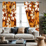 70s Flower Power Blackout Panels: Midcentury Retro Curtains
