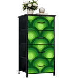 70s Retro Green Peacock Eye Dresser: Midcentury Modern 4-Drawer Cabinet