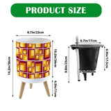 Retro 70s Midcentury Flower Pot - Scandi Style Plant Pot with Wooden Legs