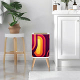 Midcentury Modern Nordic Trash Can with Lid: 70s Retro Vibrant Wastebasket