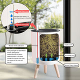 Retro 70s Scandi Style Plant Pot with Wooden Legs: Yellow Orange Red