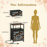 Retro 60s Midcentury Modern Bedside Table with Power Strip & 2 Drawers