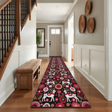 Holidays Season Vintage Style Hallway Retro Runner Rug - Nordic Folkloric
