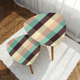 Triangle 60s Retro Tripod Nesting Table Set, Plaid Pattern