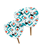 Triangle 60s Retro Tripod Nesting Table Set, Cat Geometric