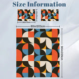 60s Geometric Retro Pattern Duvet Cover Set: Full Double Size Bedding