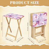 Pink Watercolor Roses retro TV tray set of 4, size guide with table and rack dimensions