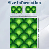 Green Peacock Eye Pattern Comforter Set: 70s Retro Queen Size Microfiber Bedding