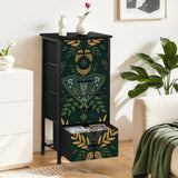 Folkloric 60s Scandi Retro Dresser: Vintage Steel Frame Fabric Storage