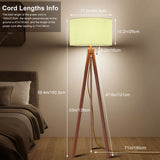 Retro Scandi Tripod Floor Lamp, Vanilla Shade