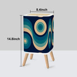 Retro 70s Nordic Trash Can with Lid: Midcentury Modern Wastebasket
