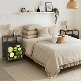 Polka Dot Midcentury Retro Nightstand with Built-In Charging Station