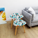 Triangle 60s Retro Tripod Nesting Table Set, Cat Geometric