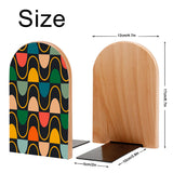 Size diagram of the Multicolor Arches bookend: 12 cm wide, 17 cm high, base 10 by 5 cm