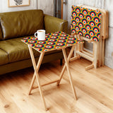 Midcentury Folding Tables – Retro Wood TV Tray Set of 4