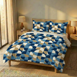 Retro 60s Geometric Twin Duvet Cover Set: Midcentury Modern Bedding 55"x79"