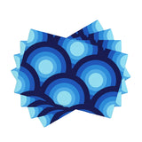 Midcentury Inspired Placemats – 70s Blue Retro Double Sided Heat Proof