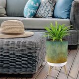 Scandi Style Planter with Wooden Legs: Earthy Tones Ombre Home Decor