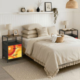 70s Retro Bedside Table Cabinet with Integrated Power Access