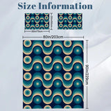 Blue Retro 70s Wave Pattern Duvet Cover Set: Midcentury Modern Bedding
