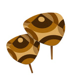 Triangle 60s Retro Tripod Nesting Table Set, Brown Tones
