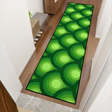Retro 70s Runner Rug – Midcentury Green Peacock Eye | Multiple Sizes
