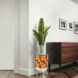 Retro 70s Midcentury Flower Pot - Scandi Style Plant Pot with Wooden Legs