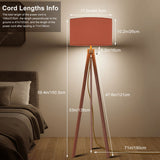 Retro Nordic Scandi Tripod Floor Lamp, Terracotta Shade