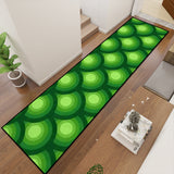 Retro 70s Runner Rug – Midcentury Green Peacock Eye | Multiple Sizes