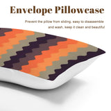 70s Retro Brown Orange Comforter Set: Queen Size Midcentury Microfiber Bedding