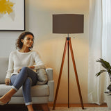 Nordic Retro Tripod Floor Lamp, Mokka Brown Shade