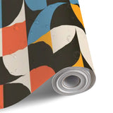 Retro 60s Geometric Stick & Peel Wallpaper: Midcentury Removable Mural