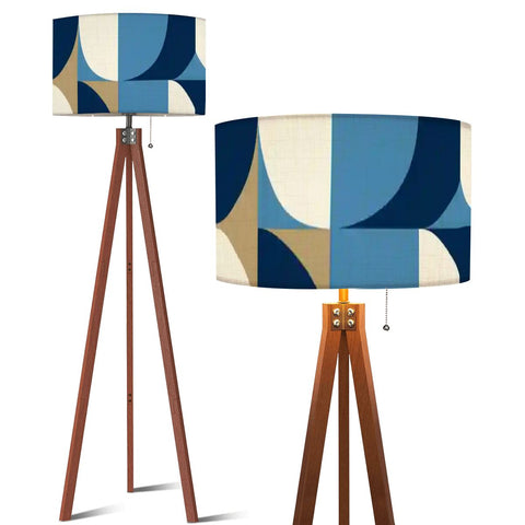 Nordic Retro Tripod Floor Lamp, Blue 70s Style