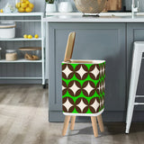 Scandi Retro Trash Can with Lid, Mid Century Modern Home Decor