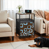 Retro 60s Midcentury Modern Bedside Table with Power Strip & 2 Drawers