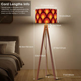 Nordic Retro Tripod Floor Lamp, Peacock Eye Orange