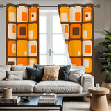 Multi Sizes 70s Grommet Curtains: Midcentury Modern Blackout Drapes