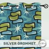 Retro 50s 60s Blackout Curtains: Mid-Century Modern Grommet Panels