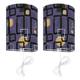 50s Retro Wall Sconces Set –  Smart LED, Violet Geometric