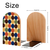 Size diagram of the Multicolor Dots bookend: 12 cm wide, 17 cm high, base 10 by 5 cm