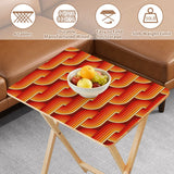 Retro Wooden TV Trays Set – Mid Century Folding Snack Tables