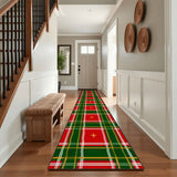Red & Green Vintage Style Tartan Christmas Runner Rug 24" × 120"