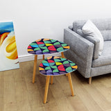 Triangle 60s Retro Tripod Nesting Table Set, Modernist Rainbow