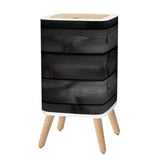 Black & Gray Faux Wood Backdrop – Supremetones Retro Square Trash Can