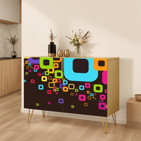 Vintage Home Decor Hairpin Cabinet – 70s Midcentury Wooden Sideboard